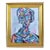 Contemporary Modern Listed Artist Cubism Portrait Oil Painting Including the Antiqued Gold Wood Frame For Sale