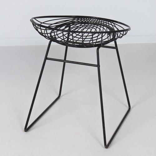 Black KM05 Wire Stool by Braakman & Dekker for Pastoe, 1960s For Sale - Image 6 of 11