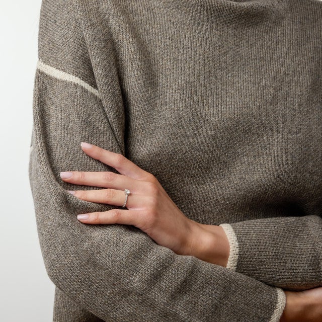 Mid 20th Century Vintage Gia 0.76 Carat Round Brilliant Cut Diamond 14k White Gold Pave Ring, Size 5 For Sale - Image 5 of 7