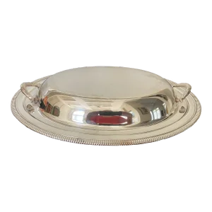Vintage Silverplate Oval Serving Dish With Cover