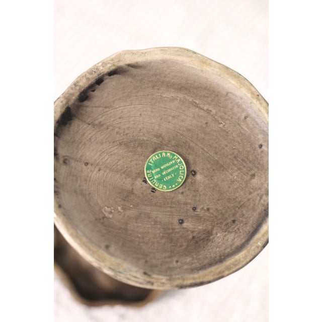 Sculptural Italian Majolica Ceramic Wine Bottle With the Bust of a Woman From the 1960s For Sale - Image 6 of 8