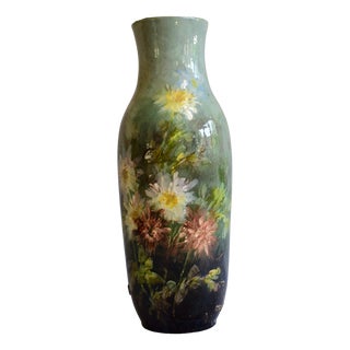 Impressionist Vase Montigny Sur Loing, Atelier g.delvaux, Signed, 1890s For Sale
