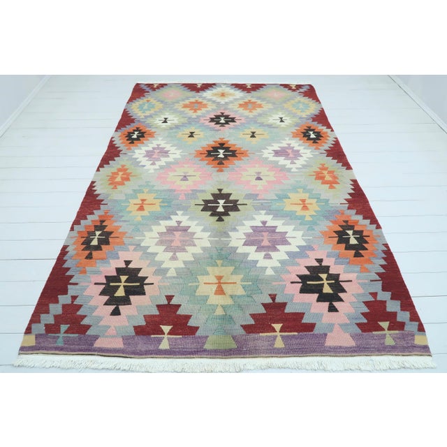Vintage Turkish Antalya Kilim Flatweave Rug For Sale - Image 11 of 11