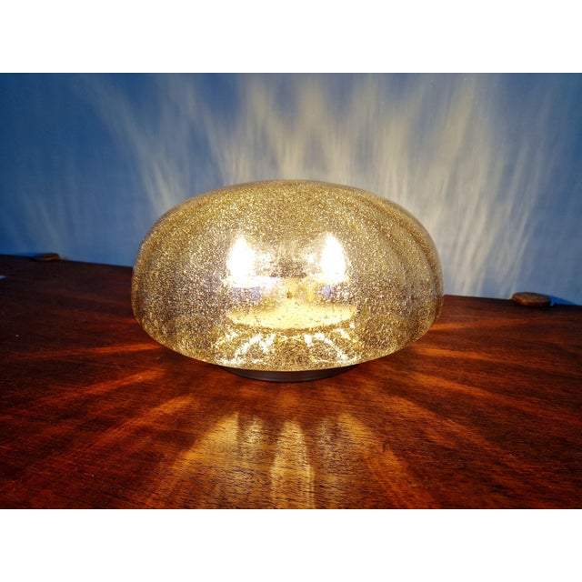 Space Age Ceiling Light in Bubbled Smoked Glass, 1970s For Sale - Image 12 of 13