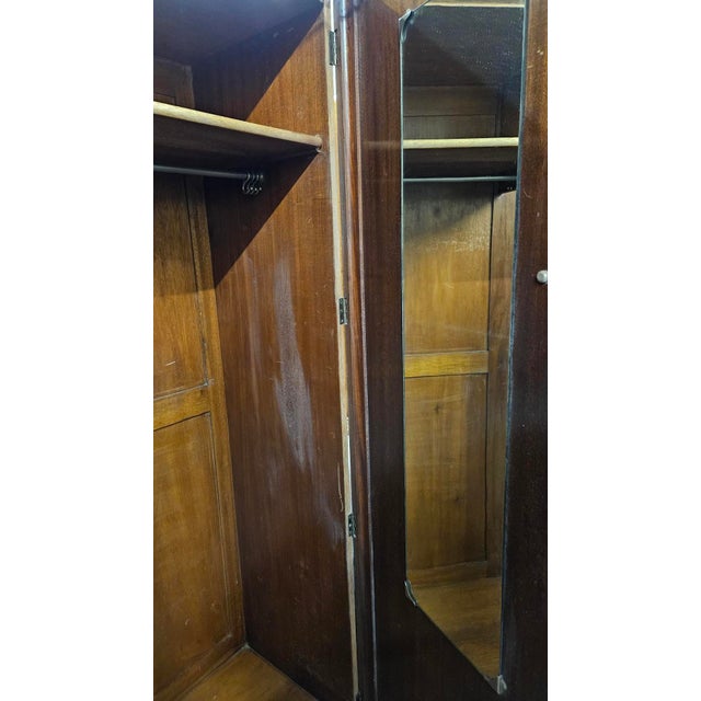 Art Deco Birdseye Maple Wardrobe with Phenolic Handles, 1930s For Sale - Image 9 of 13