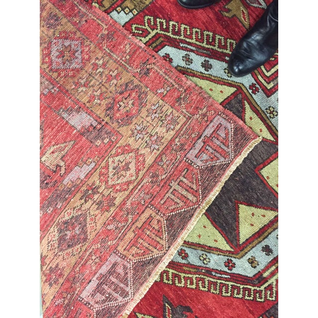 1940s Vintage Turkish Oushak Runner Rug, 4ft 11in X 12ft 10in For Sale - Image 5 of 8
