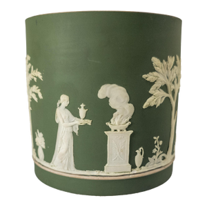 19th Century English Wedgwood Green and White Decorative Jar