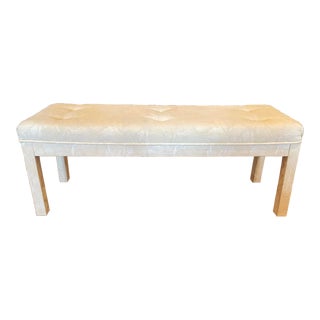 Vintage 1980s Parsons Style Upholstered Bench For Sale