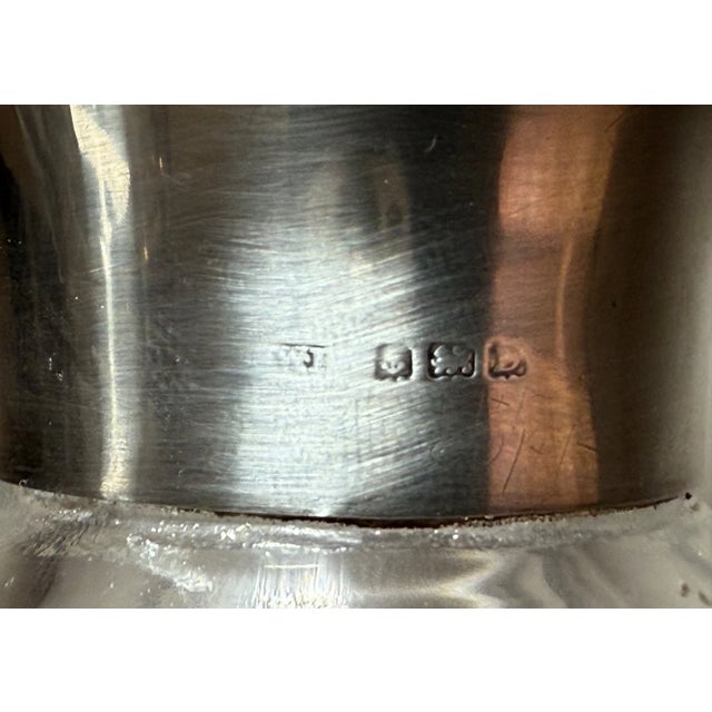 Antique William Devenport Sterling Silver Cut Crystal Glass Decanter - a Pair For Sale - Image 11 of 15