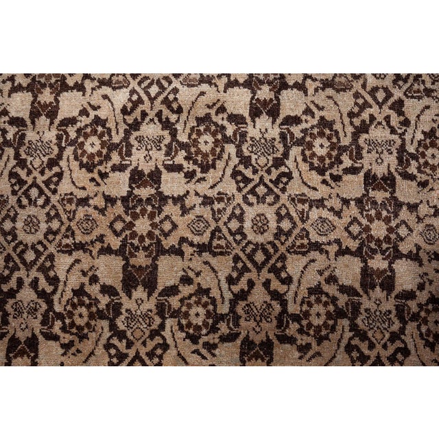 Antique Persian Tabriz Beige Brown Handwoven Wool Rug For Sale In New York - Image 6 of 9