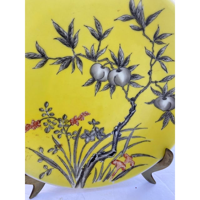 Vintage “Occupied Japan” Plate, Yellow With Cherry Blossoms For Sale In Savannah - Image 6 of 9