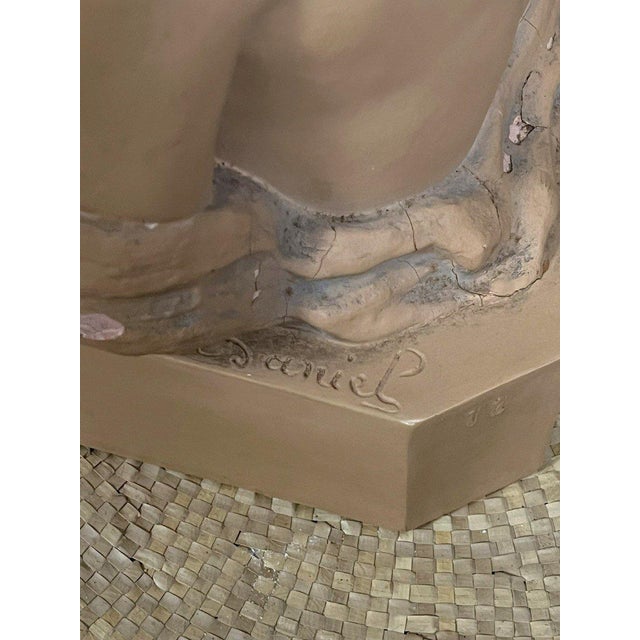 Maternity Terracotta Sculpture in Plaster by D. Daniel, 1800s For Sale - Image 5 of 10