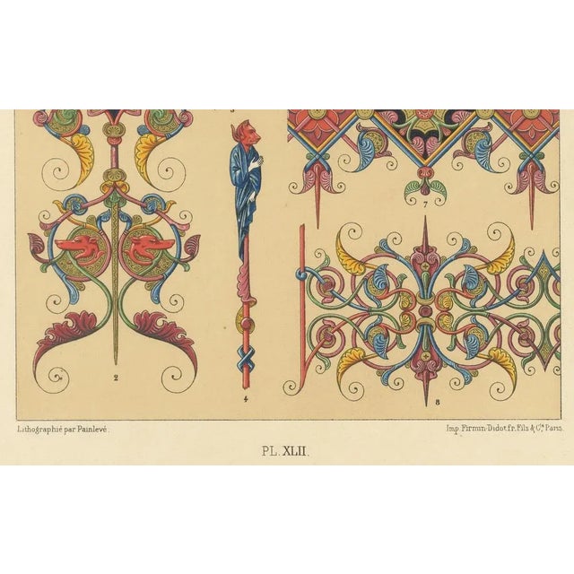 Gothic illumination-inspired ornament – middle ages decorative designs, c.1869 this vibrant chromolithograph, plate xlii...
