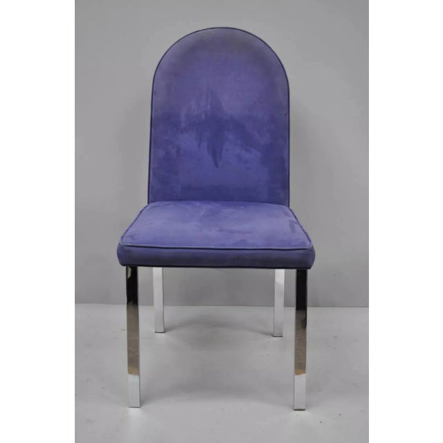 Late 20th Century Mid Century Modern Chrome Flat Bar Dining Side Chair Attributed Tri Mark Designs For Sale - Image 10 of 10