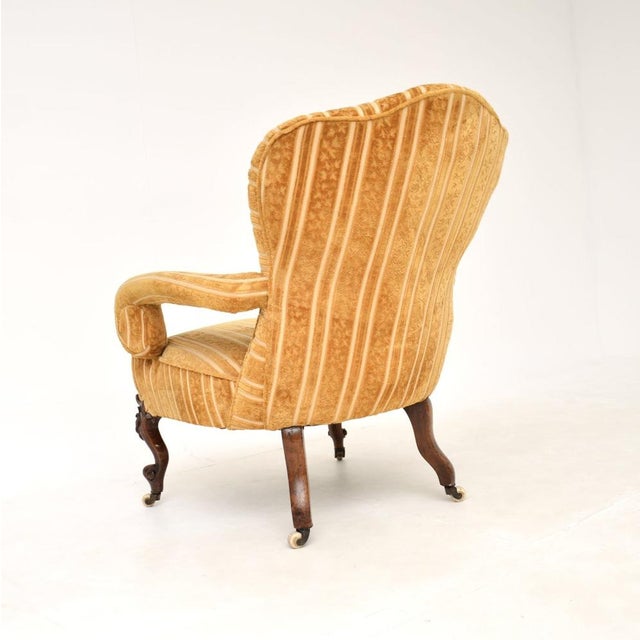 Antique Victorian Carved Walnut Armchair, 1860s For Sale - Image 6 of 13