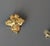 80s Pair of Afj Floral Earrings Rhinestones Gold Tone Backing For Sale - Image 4 of 4