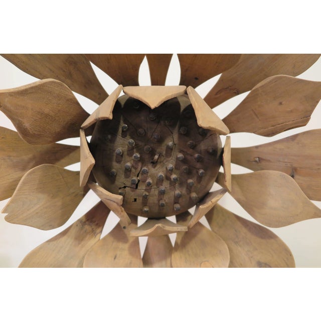 Wood Early 20th Century Folk Art Flower For Sale - Image 7 of 11