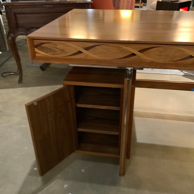 Wood David Linley Helix Inlaid Desk For Sale - Image 7 of 9