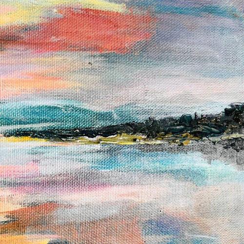 Paint Yvonne Beeris, Mister Pink Sky, Acrylic on Canvas, Framed For Sale - Image 7 of 9