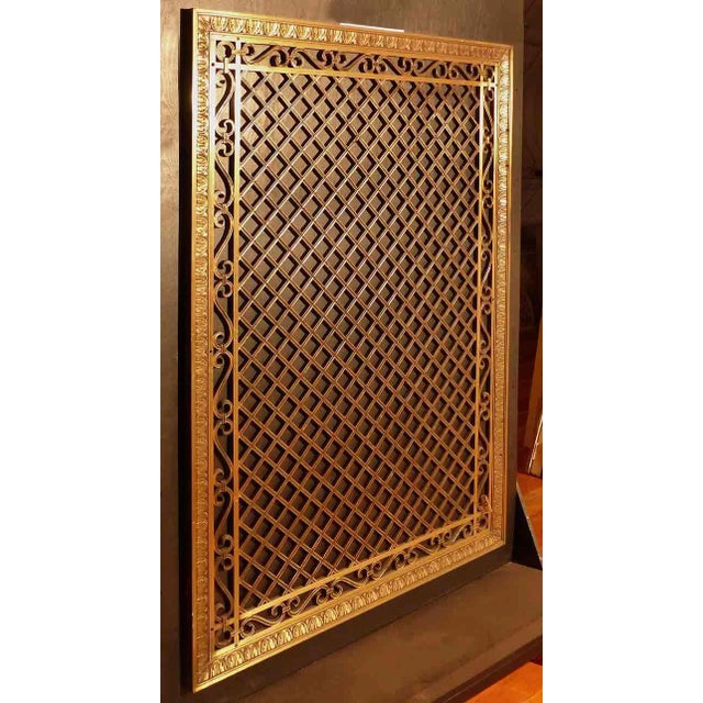 Antique Bronze Grille - Diamond Lattice For Sale - Image 4 of 5