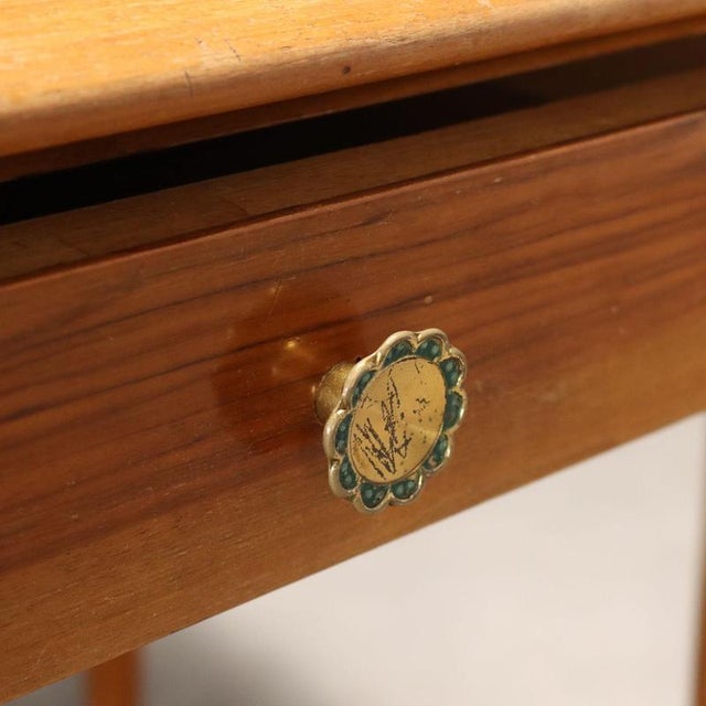 Walnut Table with Marble Top, 1950s For Sale - Image 6 of 12