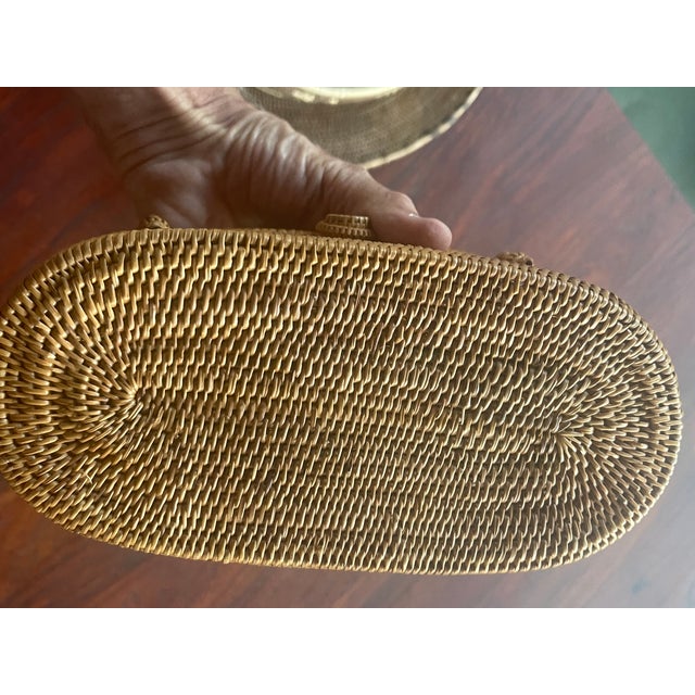 Vintage Boho Petite Rattan Wicker Purse For Sale In Santa Fe - Image 6 of 9