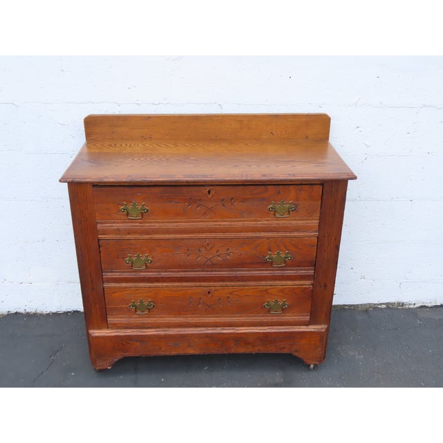 Victorian Late 1800s Solid Oak Dresser 6886 For Sale - Image 16 of 16