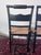 Set of 2 - Vintage Hitchcock Style Stenciled, Black and Gold Painted Chairs, Rush Seats For Sale - Image 10 of 12