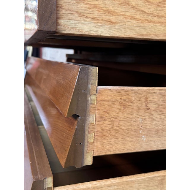 Wood Vintage Merton Gershun-Style Walnut Highboy Dresser by Carlton House For Sale - Image 7 of 17