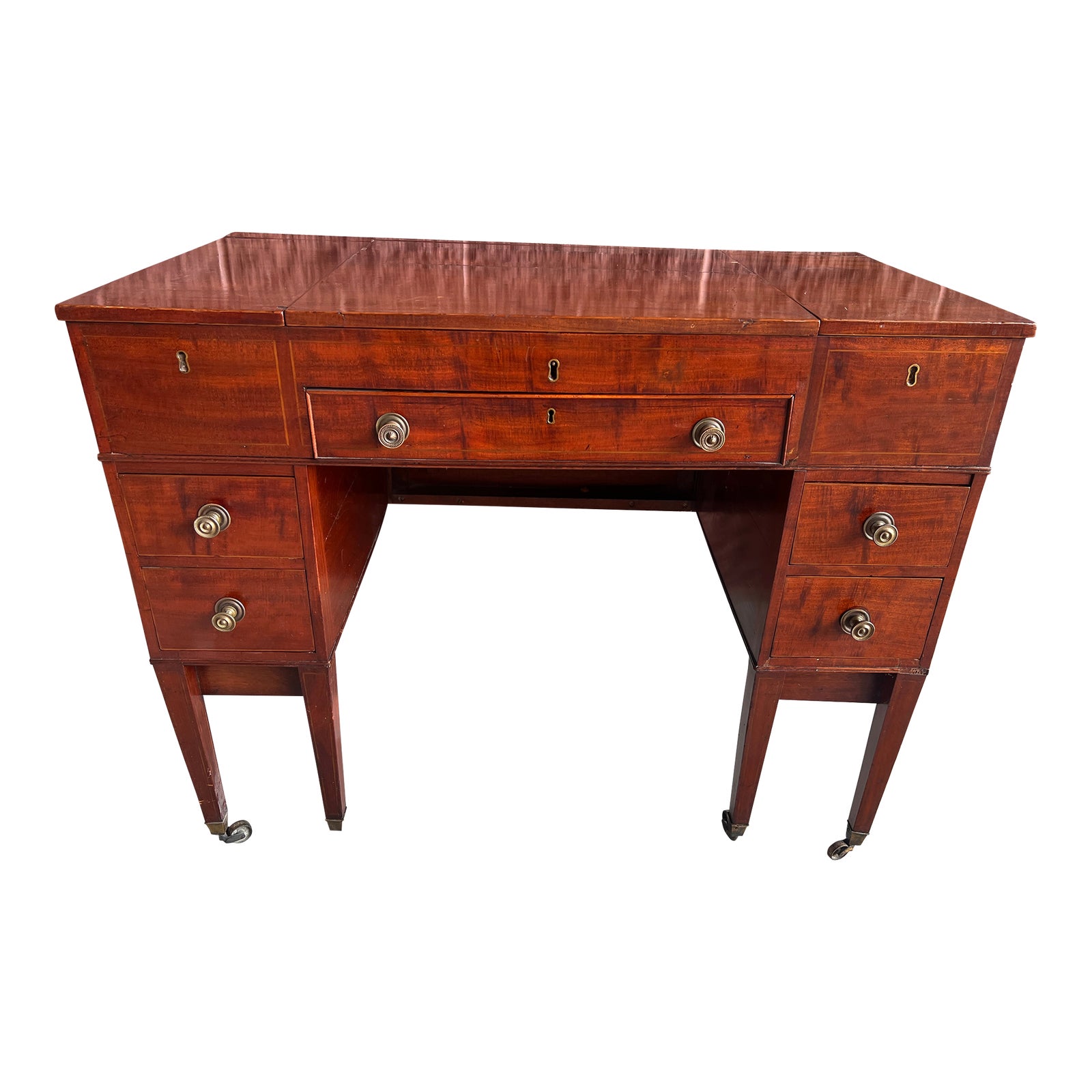 Early 20th Century American Empire Mahogany Vanity Table | Chairish