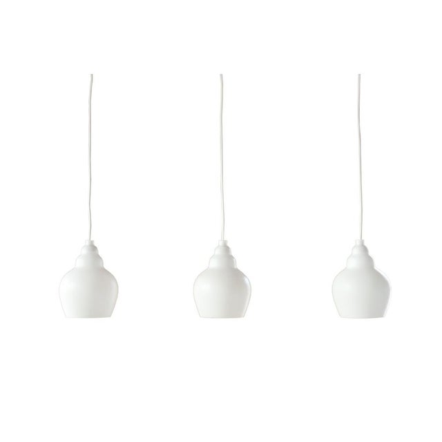 Mid-Century Modern Glass Hanging Lamps from Alf Svensson by Alf Svensson, 1960s, Set of 3 For Sale - Image 3 of 3