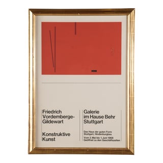 1968 Vintage Friedrich Vordemberge-Gildewart Exhibition Poster For Sale