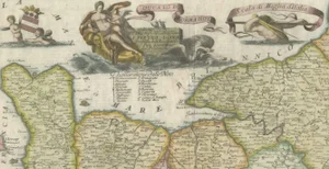 Antique Map of Normandy in France by Enzo Mari