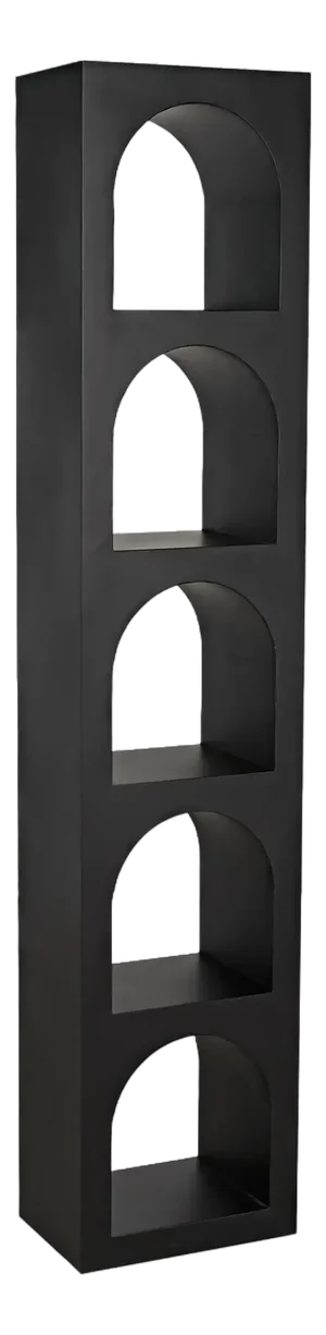 NOIR Aqueduct Bookcase, C, Black Metal
