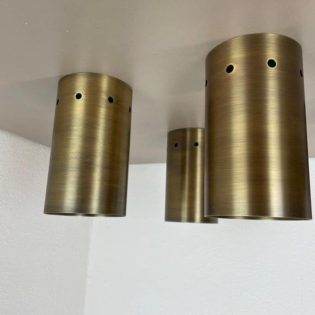 Minimalist Brass Hole Pattern Tube Wall Sconces, Italy, 1970s, Set of 2 For Sale - Image 15 of 18
