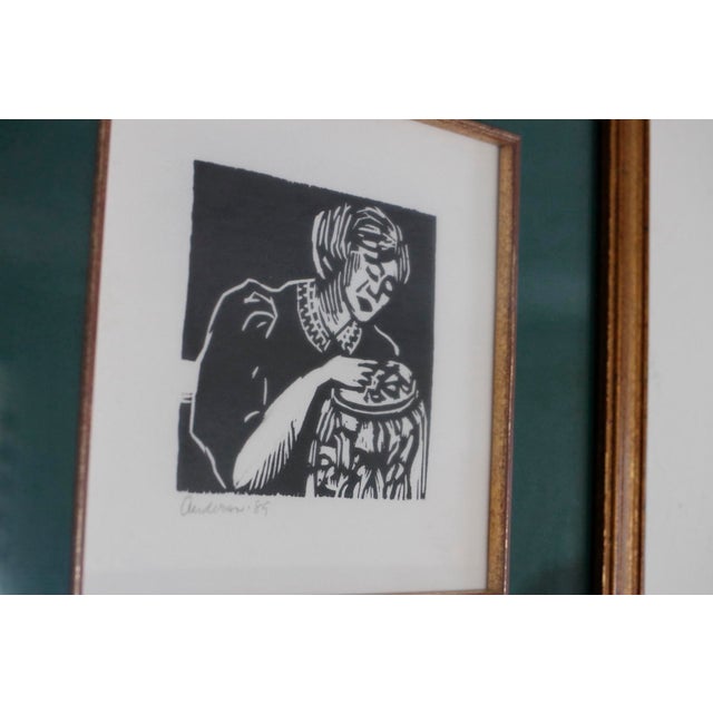Unique 1989 Doug Anderson Original Woodblock Print - Hand-Signed Monoprint Figural Art For Sale - Image 10 of 17