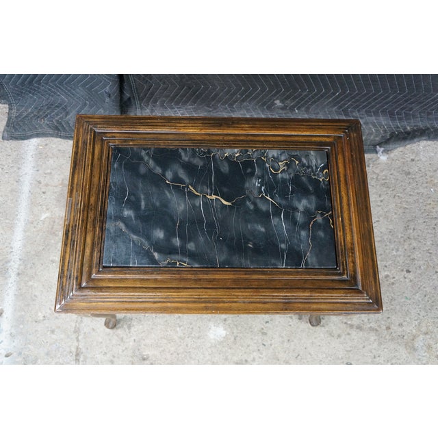 Antique Belle Epoque French Louis XV Style Walnut Marble Side Table Plant Stand For Sale - Image 6 of 18