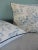 Textile Vintage Beige and Blue Toile Decorative Square Pillows - Set of 2 For Sale - Image 7 of 8