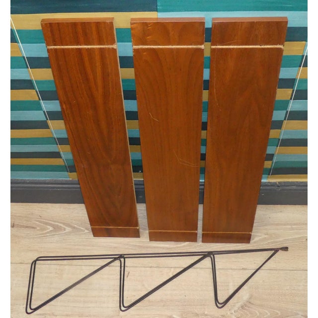Small Vintage String Shelf in Walnut, 1960s For Sale - Image 12 of 13