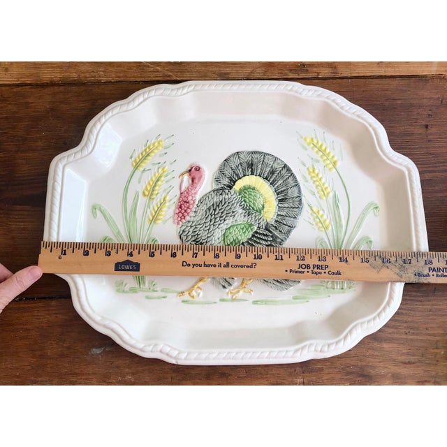 This gorgeous, vintage Mid-Century California art pottery turkey platter is a highly desirable centerpiece perfect for...
