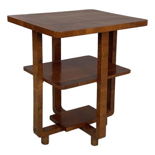 Art Deco Italian Wood Coffer Table with Double Rectangular Top, 1930s For Sale