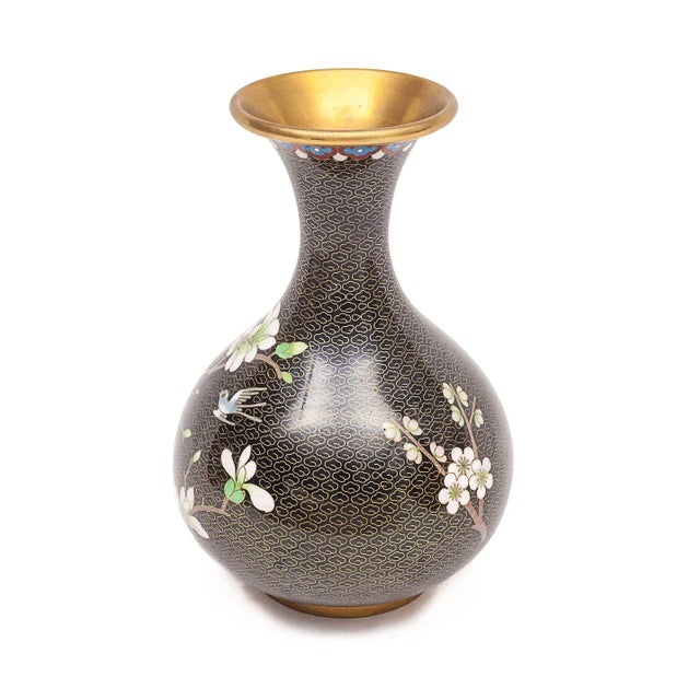 Antique Chinese Enameled Brass Vase, 1890s For Sale - Image 3 of 12