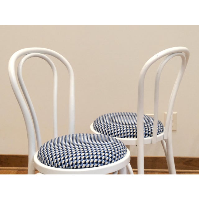 White White Bentwood Cafe Chairs - A Pair For Sale - Image 8 of 11
