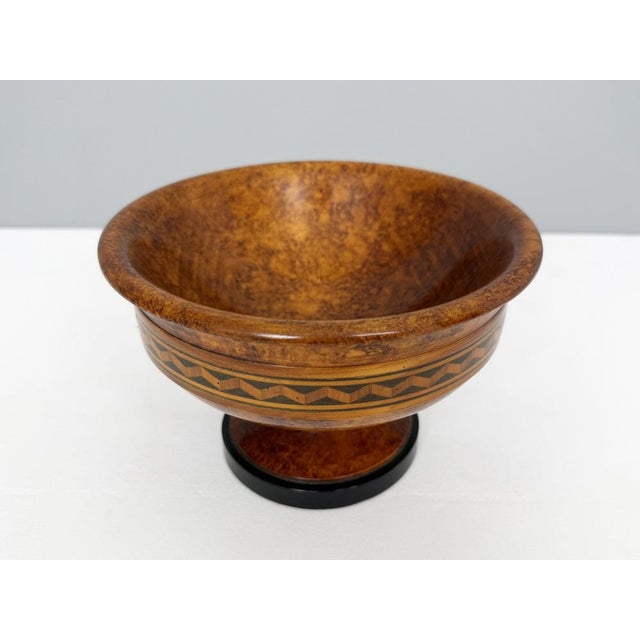 Grand Tour Bowl with Base in Veined Beech, 1890s For Sale - Image 4 of 6