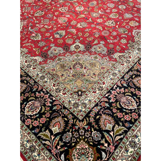2020s Pasargad DC Red Handmade Silk & Wool Rug For Sale - Image 5 of 5