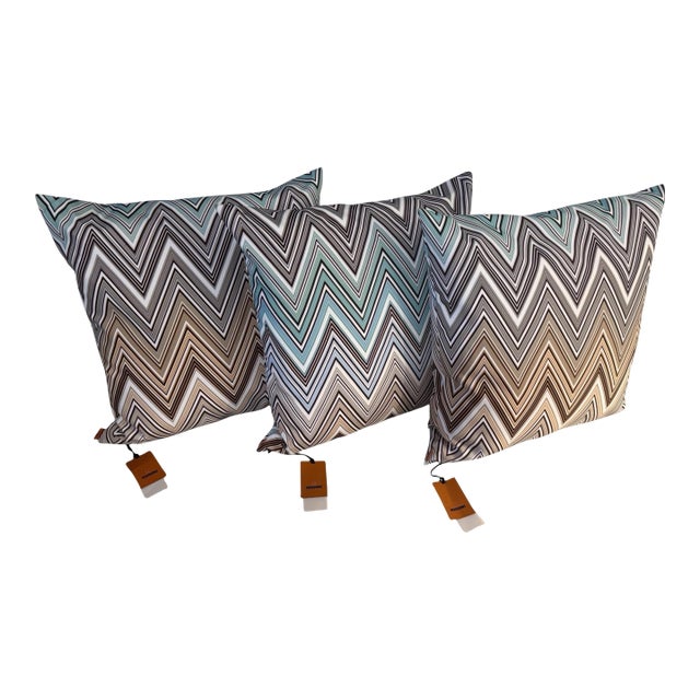 Set of 3 New With Tags Missoni Home Chevron Pillows – Retail $1,920 For Sale