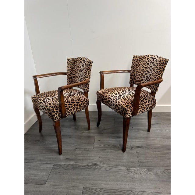 French Occasional Armchairs in Leopard Print Velvet, 1940s, Set of 2 For Sale - Image 6 of 7