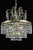 Brass chandelier with crystal pendants that will brighten up the interior in moha colors. The pendants are made of hand-...