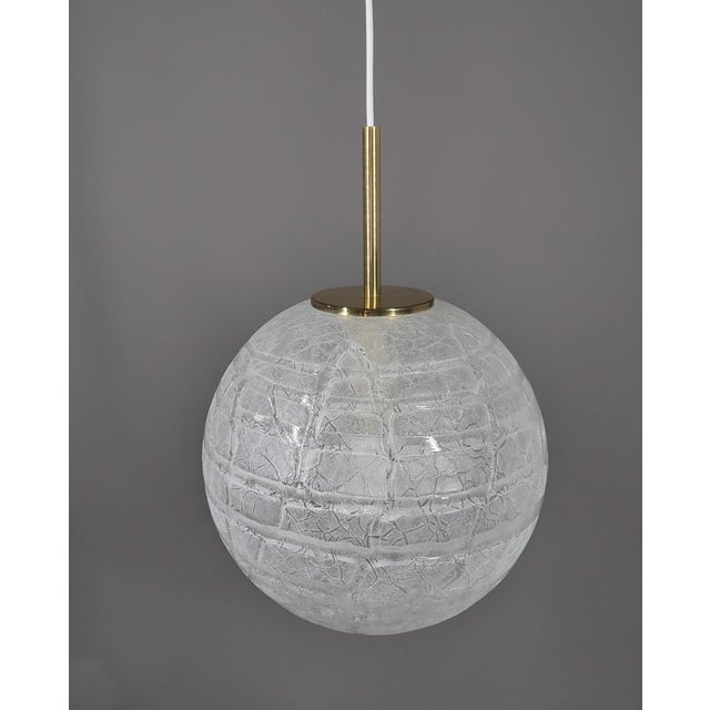 Ice Glass Ball Lamp by Doria Leuchten, 1970s For Sale - Image 3 of 17