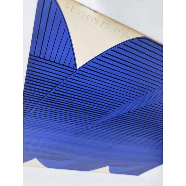 Hawoli, Graphic Waves, Lithograph, 1970 For Sale - Image 4 of 10